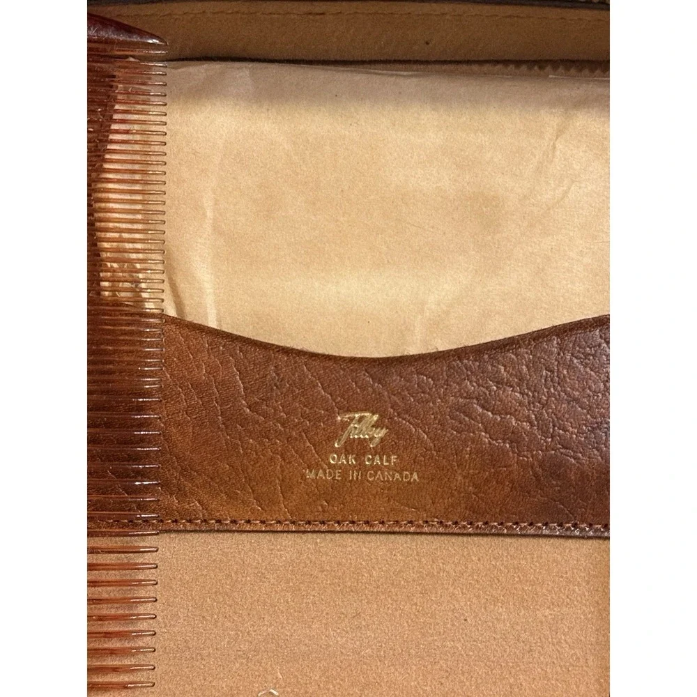 VTG‎ MCM Dailey's Oak Calf Leather Goods Canada Travel Brush Set Vintage MCM